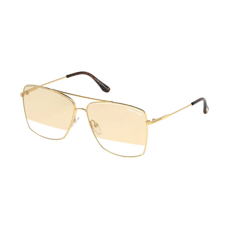 Men's Magnus-02 Sunglasses // Shiny Gold + Mirrored Yellow