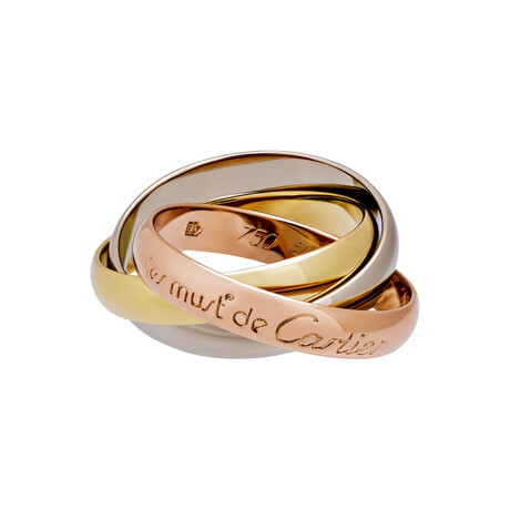 Cartier // 18k Yellow Gold + 18k White Gold + 18k Rose Gold Le Must De Cartier Trinity Ring // Ring Size: 6.25 // Pre-Owned