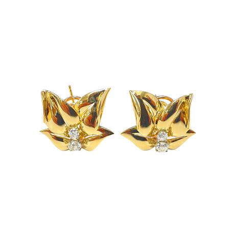 Estate // 18k Yellow Gold Diamond Earrings // Pre-Owned
