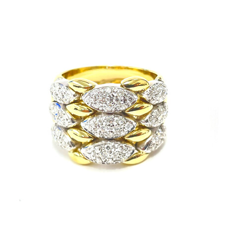 Estate // 18k Yellow Gold Diamond Ring // Ring Size: 8.5 // Pre-Owned