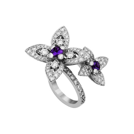 Louis Vuitton // 18k White Gold Les Luxuriantes Amethyst Diamond Ring // Ring Size: 7 // Pre-Owned