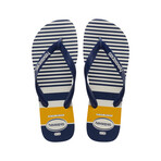 Top Nautical Sandal // White + Navy + Yellow (US: 11/12)