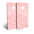 Pink Marble Cornhole Board Set