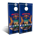 Michigan State Flag // Cornhole Board Set (Classic)