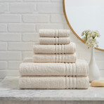 6 Piece Turkish Cotton Ensemble Towel Set (Aqua)