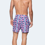 Floral Swim Shorts // Pink (2XL)