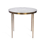Violet Side Table (Carrara White + Antique Bronze)
