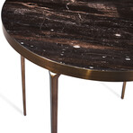 Violet Side Table (Carrara White + Antique Bronze)