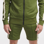 Hipo Track Shorts // Army Green (XL)