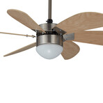 Minimus 38" Smart Ceiling Fan w/ Smart Wall Switch // Silver Body + Light Wood Blade
