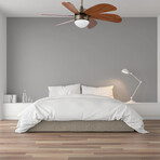 Minimus 38" Smart Ceiling Fan w/ Smart Wall Switch // Oil Rubbed Bronze Body + Brown Blade