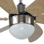 Minimus 38" Smart Ceiling Fan w/ Smart Wall Switch // Silver Body + Light Wood Blade