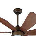 Minimus 38" Smart Ceiling Fan w/ Smart Wall Switch // Oil Rubbed Bronze Body + Brown Blade