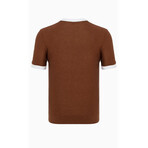 Pleanos Short Sleeve Sweater // Brown (S)