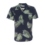 Truman Camp Shirt // Navy + Palm Leaf Print (M)