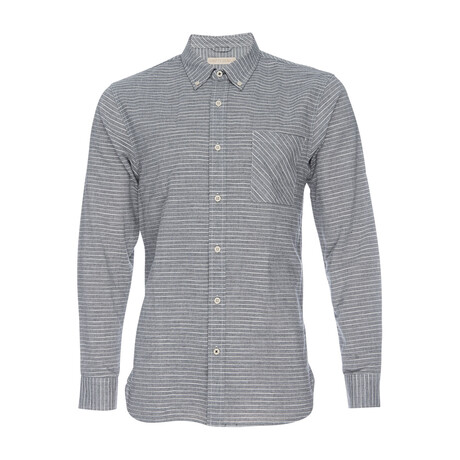 Truman Button Down Shirt // Stripe Gray + White (XS)
