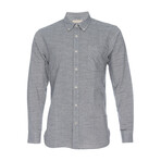Truman Button Down Shirt // Stripe Gray + White (M)