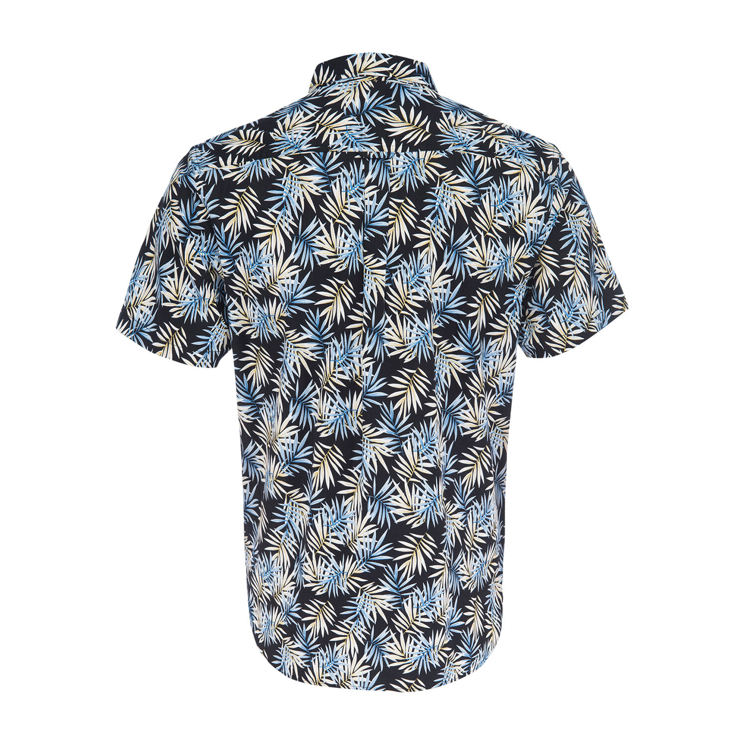 Truman Short Sleeve Button Down Shirt // Black + Tropical Leaf Print ...