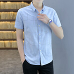 Henao Short Sleeve Button Up Shirt // Light Blue (L)