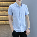 Henao Short Sleeve Button Up Shirt // Light Blue (3XL)