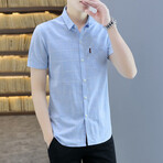 Cattaneo Short Sleeve Button Up Shirt // Light Blue (XL)