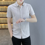 Henao Short Sleeve Button Up Shirt // Khaki (L)