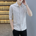 Gibbons Long Sleeve Button Up Shirt // Khaki (XL)