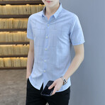 Henao Short Sleeve Button Up Shirt // Light Blue (3XL)