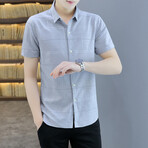 Dunbar Short Sleeve Button Up Shirt // Gray (3XL)