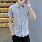 Henao Short Sleeve Button Up Shirt // Gray (XL)