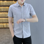 Henao Short Sleeve Button Up Shirt // Gray (M)