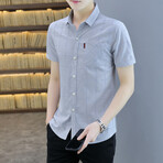 Cattaneo Short Sleeve Button Up Shirt // Gray (3XL)