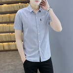 Cattaneo Short Sleeve Button Up Shirt // Gray (XL)
