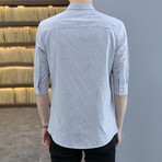 Gibbons Long Sleeve Button Up Shirt // Gray (2XL)