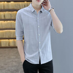 Molano Long Sleeve Button Up Shirt // Gray (M)