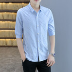 Gibbons Long Sleeve Button Up Shirt // Light Blue (M)