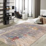 Home Modern Collection // Hand-Knotted Silk + Wool Area Rug // Beige // V1