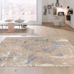 Home Modern Collection // Hand-Knotted Silk + Wool Area Rug // Gray // V2