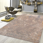 Home Modern Collection // Hand-Knotted Silk + Wool Area Rug // Beige // V2