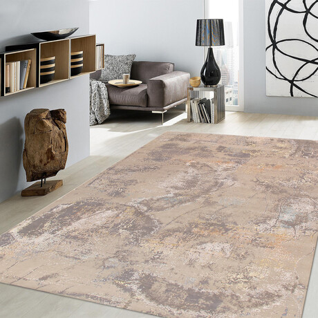 Home Modern Collection // Hand-Knotted Silk + Wool Area Rug // Multi // V1