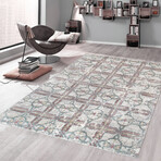 Home Nara Collection // Hand-Knotted Silk + Wool Area Rug // Ivory // V1