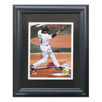 Jermaine Dye // Signed White Sox 2005 World Series Swinging Action Photo // 8X10 // Framed