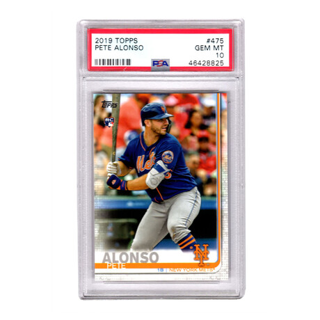 Pete Alonso (New York Mets) // 2019 Topps Baseball // #475 RC Rookie Card - PSA 10 GEM MINT