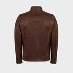 Cameron Classic Biker Jacket // Oiled Brown (2XL)