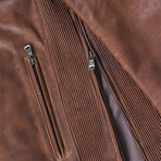 Cameron Classic Biker Jacket // Oiled Brown (M)