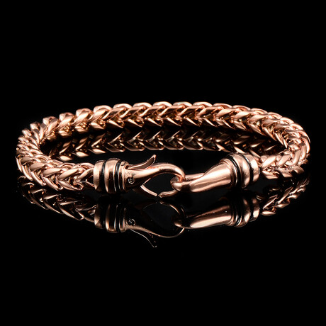 Polished Stainless Steel Franco Chain Bracelet // 6mm // Rose Gold