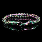 Polished Iridescent Stainless Steel Franco Chain Bracelet // 6mm