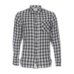 Truman Plaid Button Down Shirt // Black + White (L)
