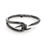 Forget Me Knot Sterling Silver + Rhodium Bangle Bracelet // 6.25" // Store Display
