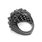 Superstud Sterling Silver + Black Rhodium Ring // Ring Size 7 // Store Display